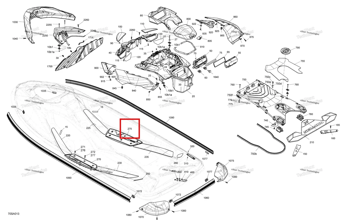 Деталь 291005609 на схеме узла 2021 Sea-Doo RXP X 300 Body - System