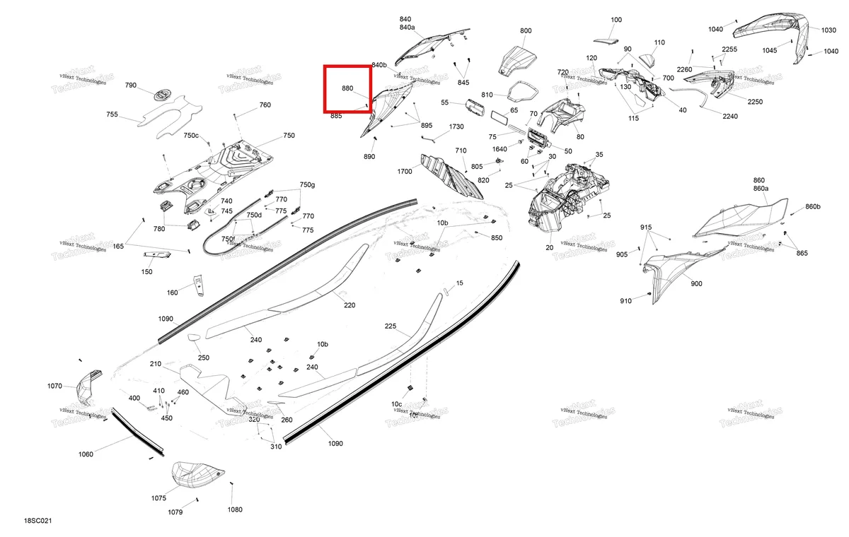 Деталь 291005750 на схеме узла 2023 Sea-Doo GTI SE 130 Body - System