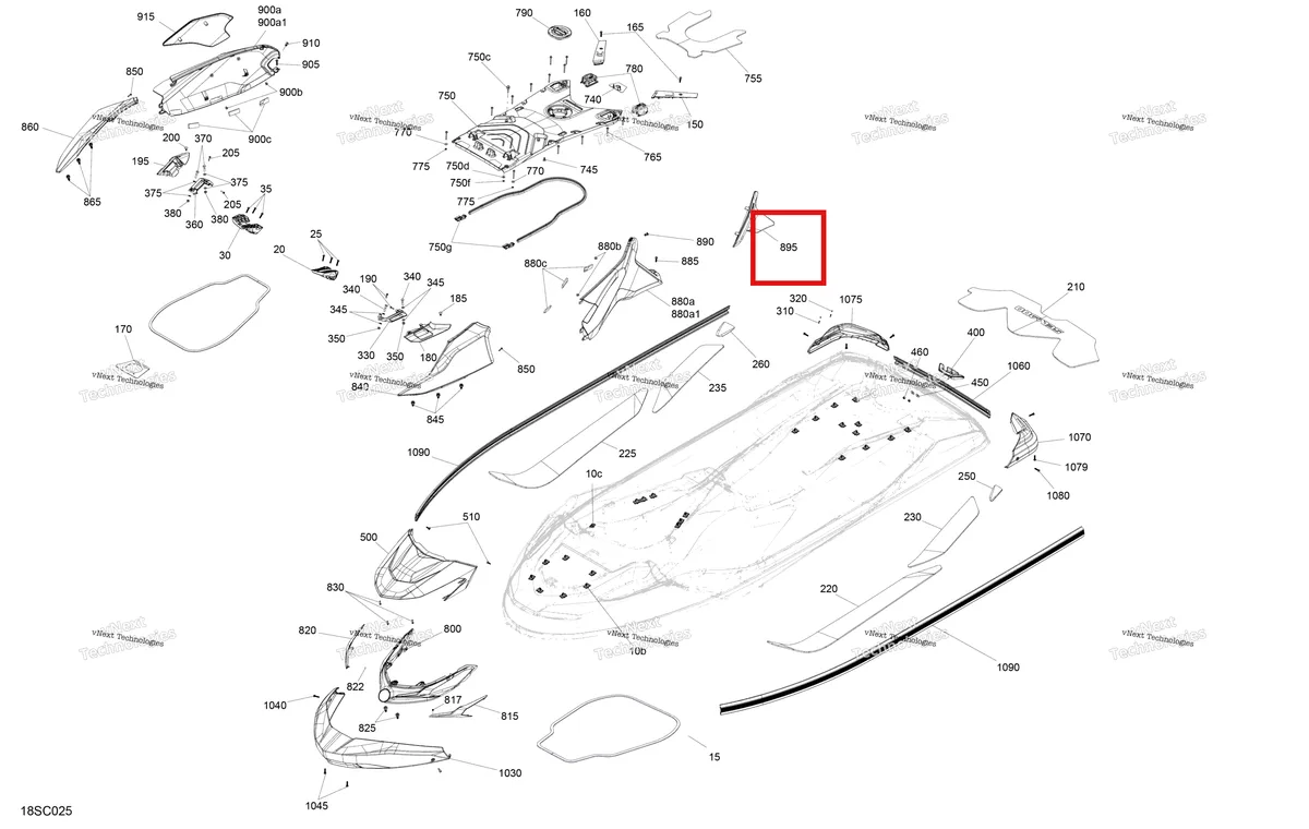 Деталь 291005760 на схеме узла 2023 Sea-Doo GTX LIMITED 300 Body - System