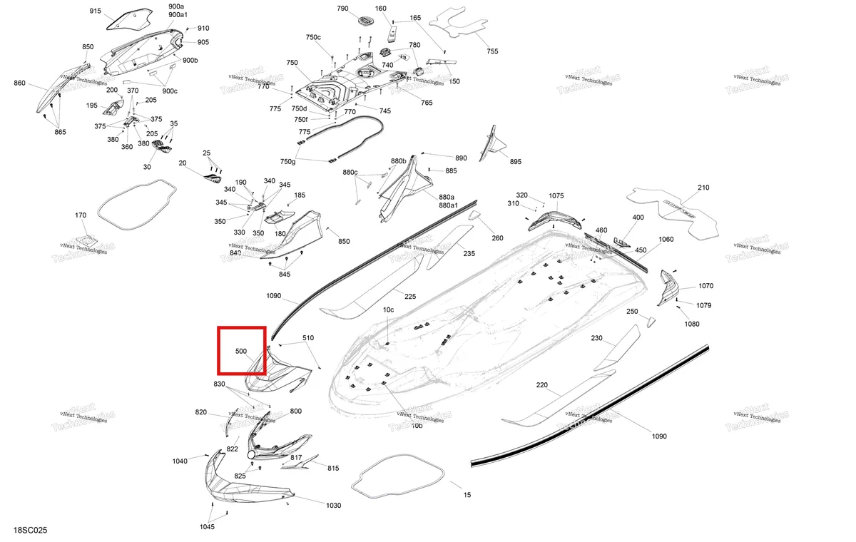Деталь 291005776 на схеме узла 2023 Sea-Doo GTX LIMITED 300 Body - System
