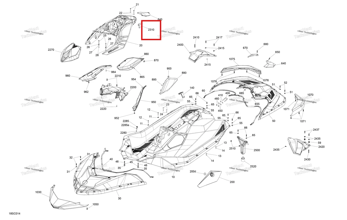 Схема применяемости: Dazzling синий крышка Sea-Doo Spark Trixx 2up (2023) (291005896)