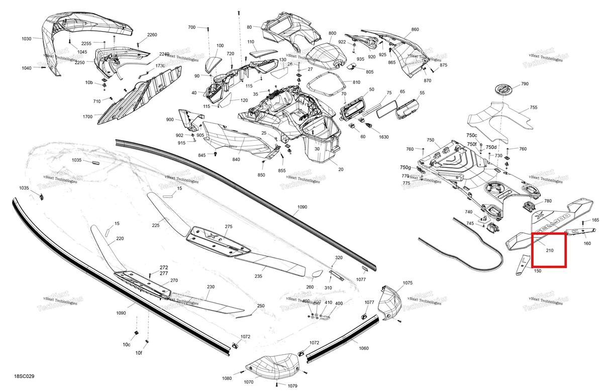 Деталь 291005927 на схеме узла 2023 Sea-Doo RXP X 300 SPECIAL SERIES Body - System