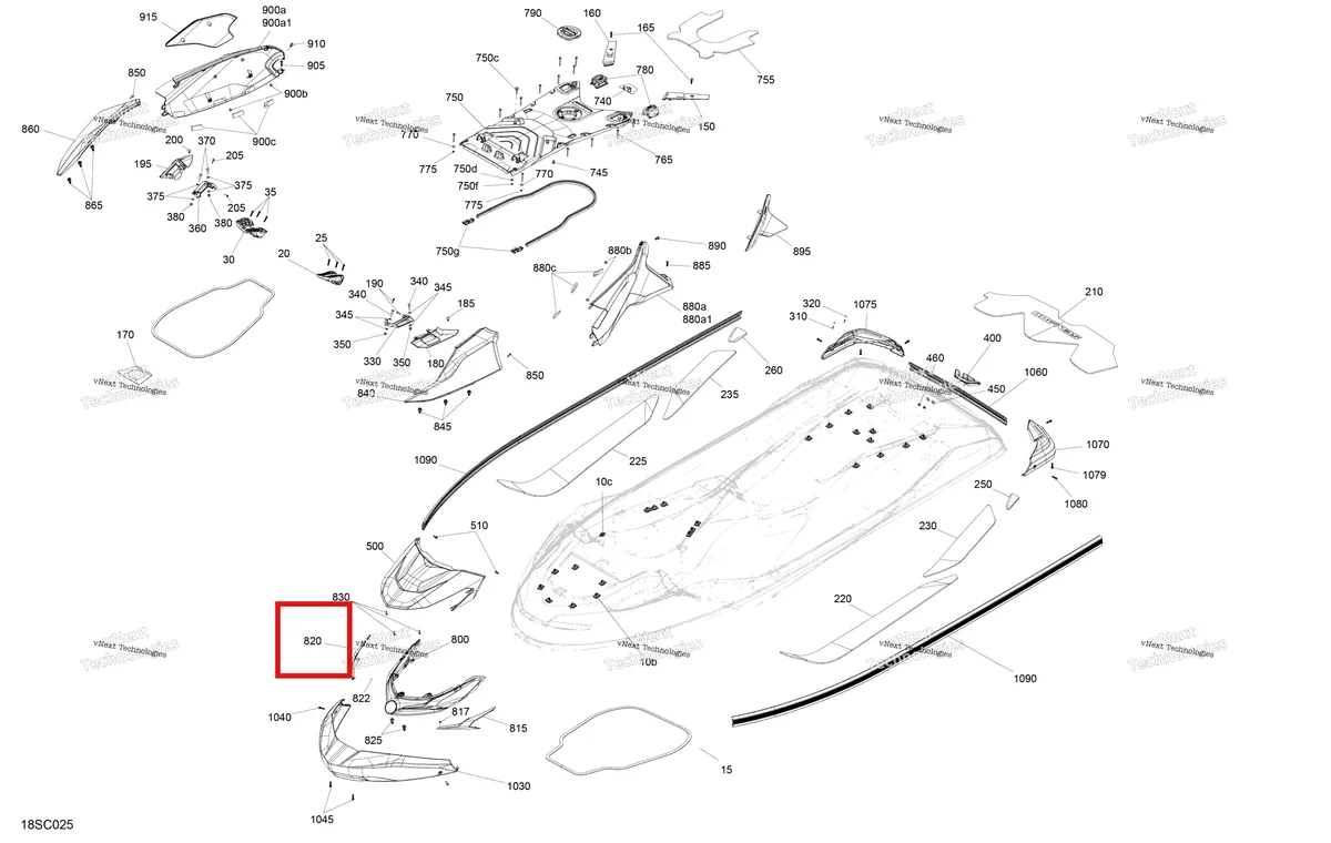 Деталь 291005977 на схеме узла 2023 Sea-Doo GTX LIMITED 300 Body - System