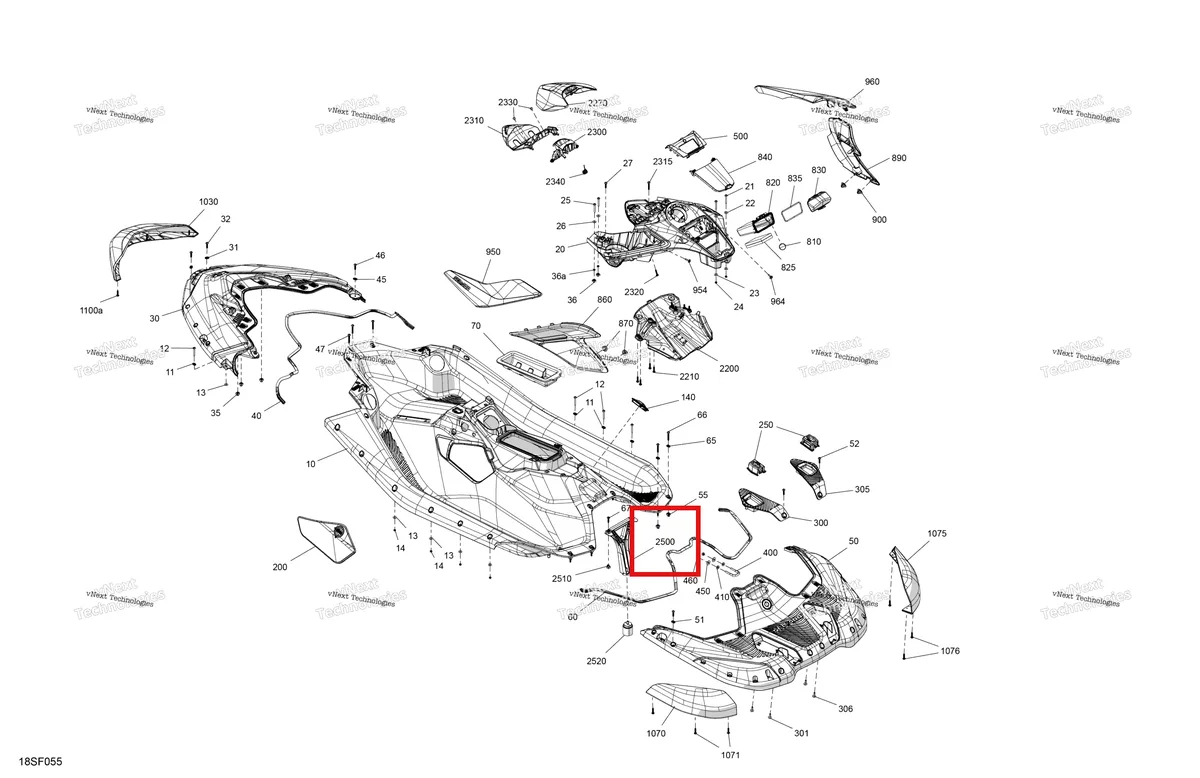 Схема применяемости: Задний опора Sea-Doo Spark 900 ACE Base (2026) (291006030)