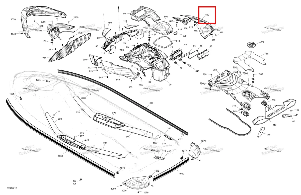 Деталь 291006112 на схеме узла 2024 Sea-Doo RXP X 325 - 21RC - X package - Fiery Red Metallic Body - System