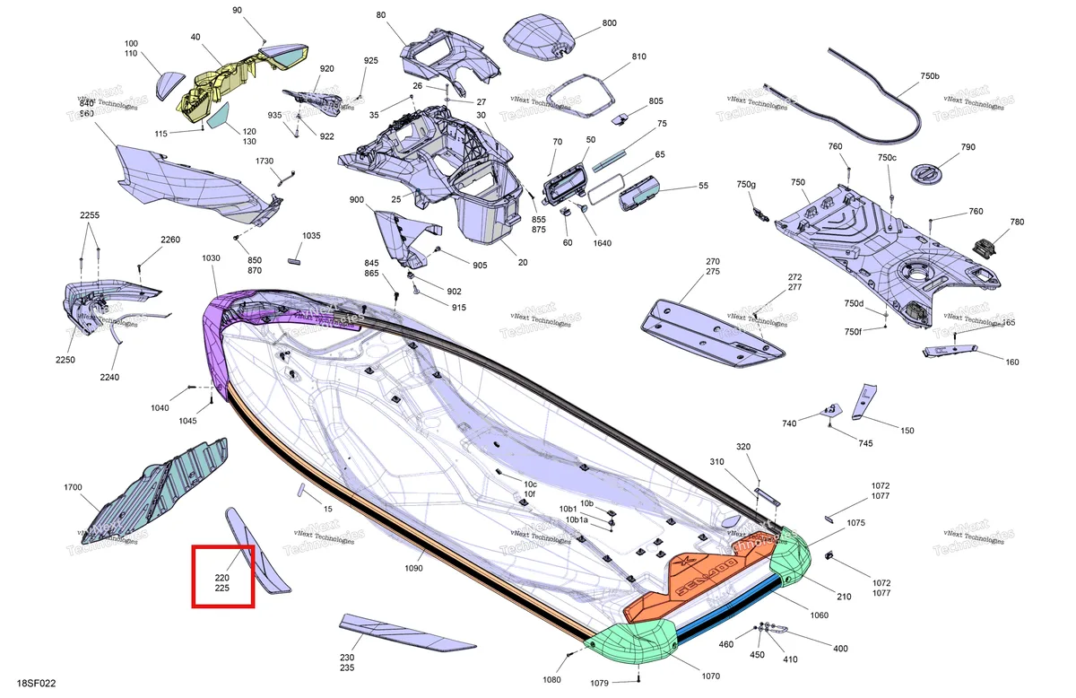 Деталь 291006155 на схеме узла 2026 Sea-Doo RXP - 325 - X - 23TG - Ice Metal Body - System