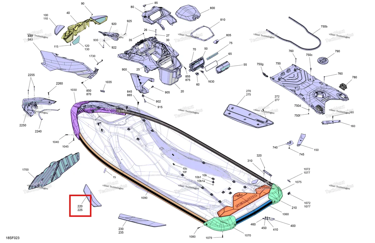 Деталь 291006156 на схеме узла 2026 Sea-Doo RXP - 325 - X - 23TE - Ice Metal - Audio Body - System