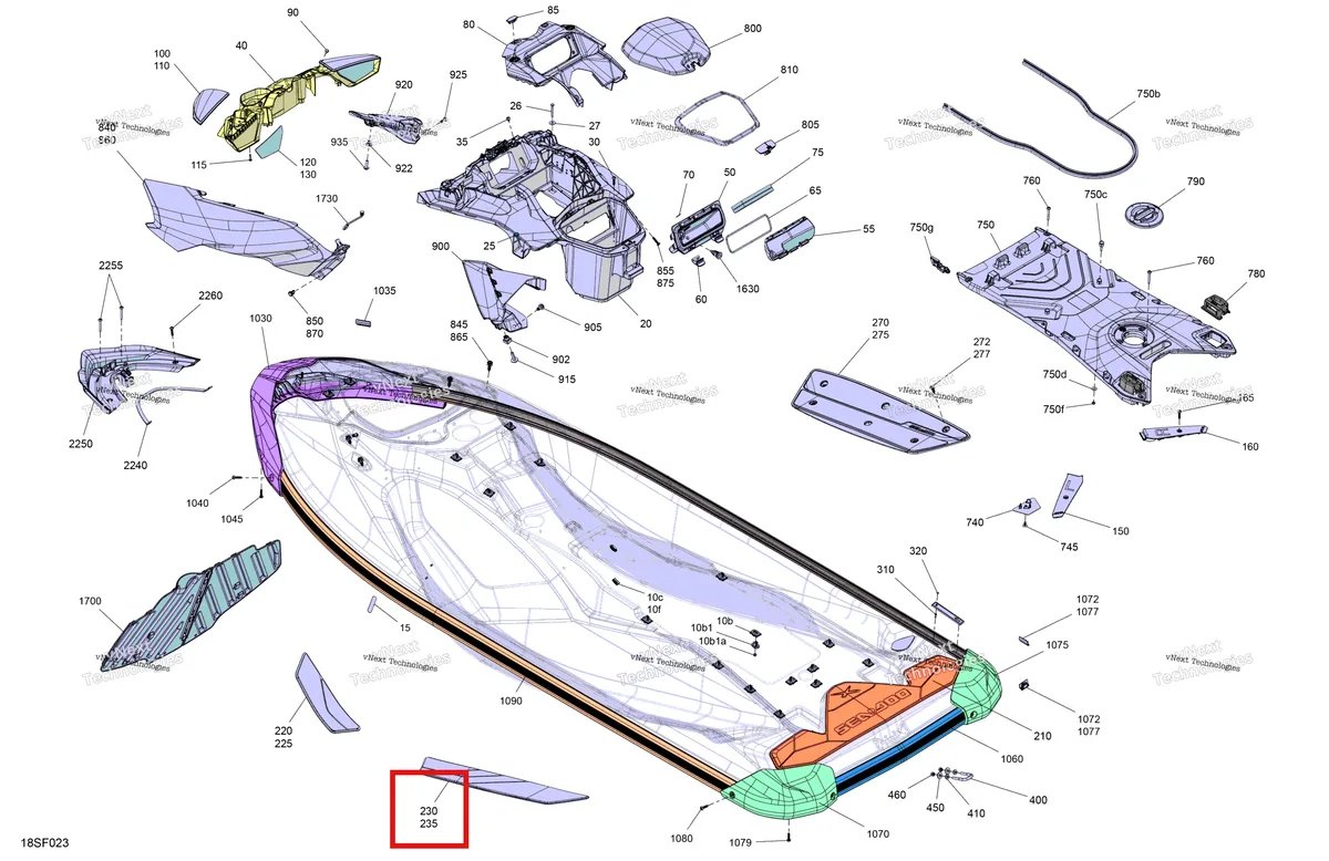 Деталь 291006159 на схеме узла 2026 Sea-Doo RXP - 325 - X - 23TE - Ice Metal - Audio Body - System