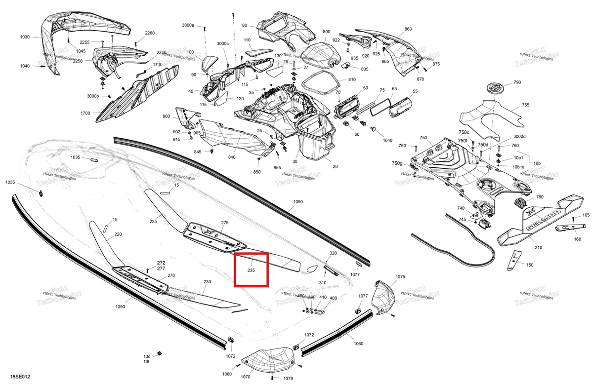 Деталь 291006160 на схеме узла 2025 Sea-Doo RXP - 325 - X - 23SE - Ice Metal Body - System
