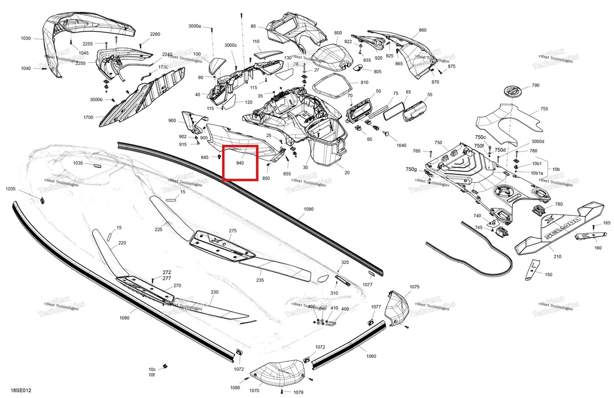 Деталь 291006312 на схеме узла 2025 Sea-Doo RXP - 325 - X - 23SD - Metallic Tan Body - System