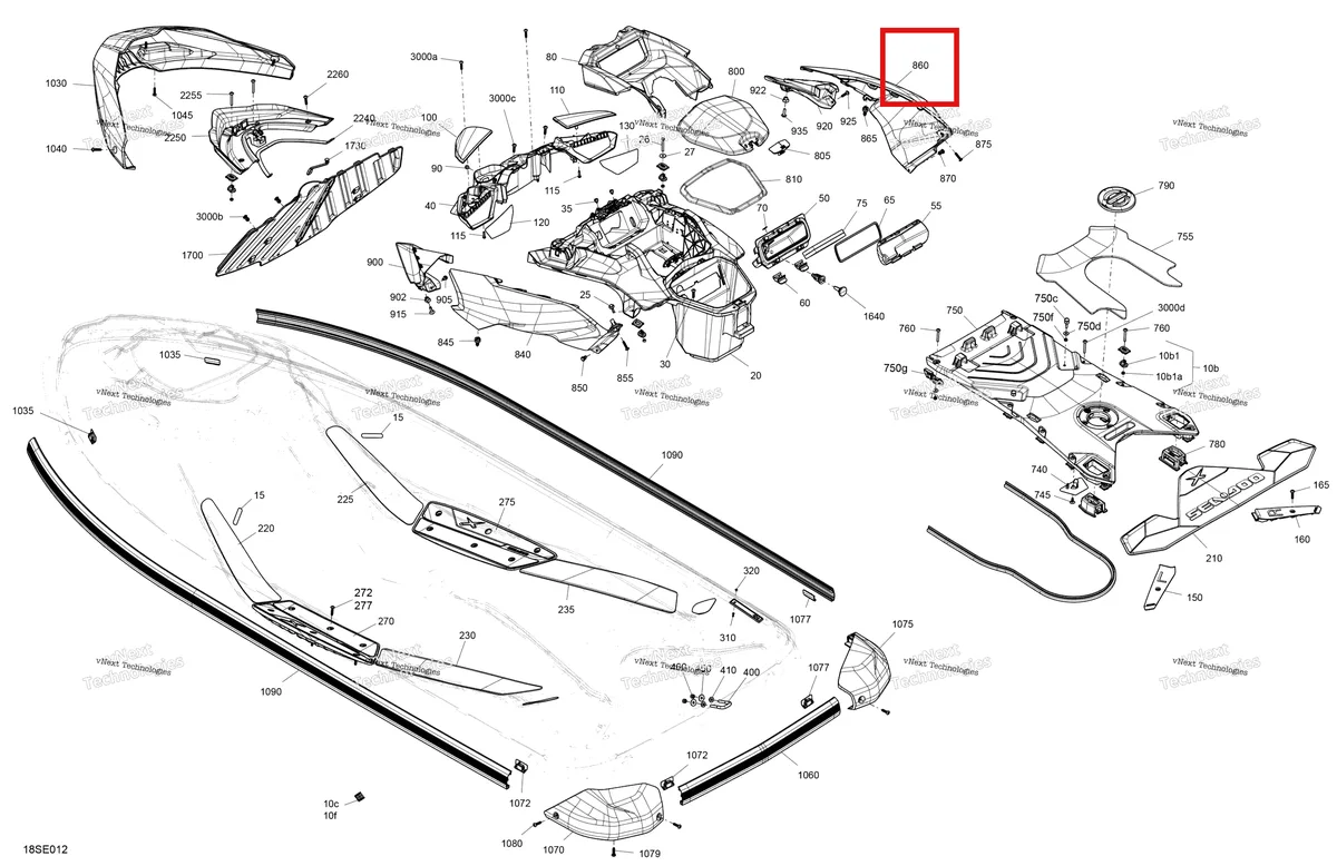 Деталь 291006313 на схеме узла 2025 Sea-Doo RXP - 325 - X - 23SD - Metallic Tan Body - System