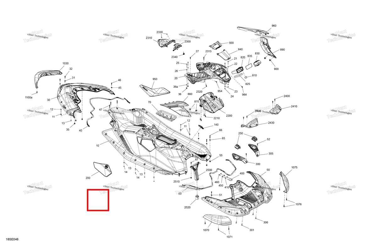 Деталь 291006382 на схеме узла 2025 Sea-Doo SPARK - TRIXX - 1UP - 67SC - Northern Lichen - Audio Body - System