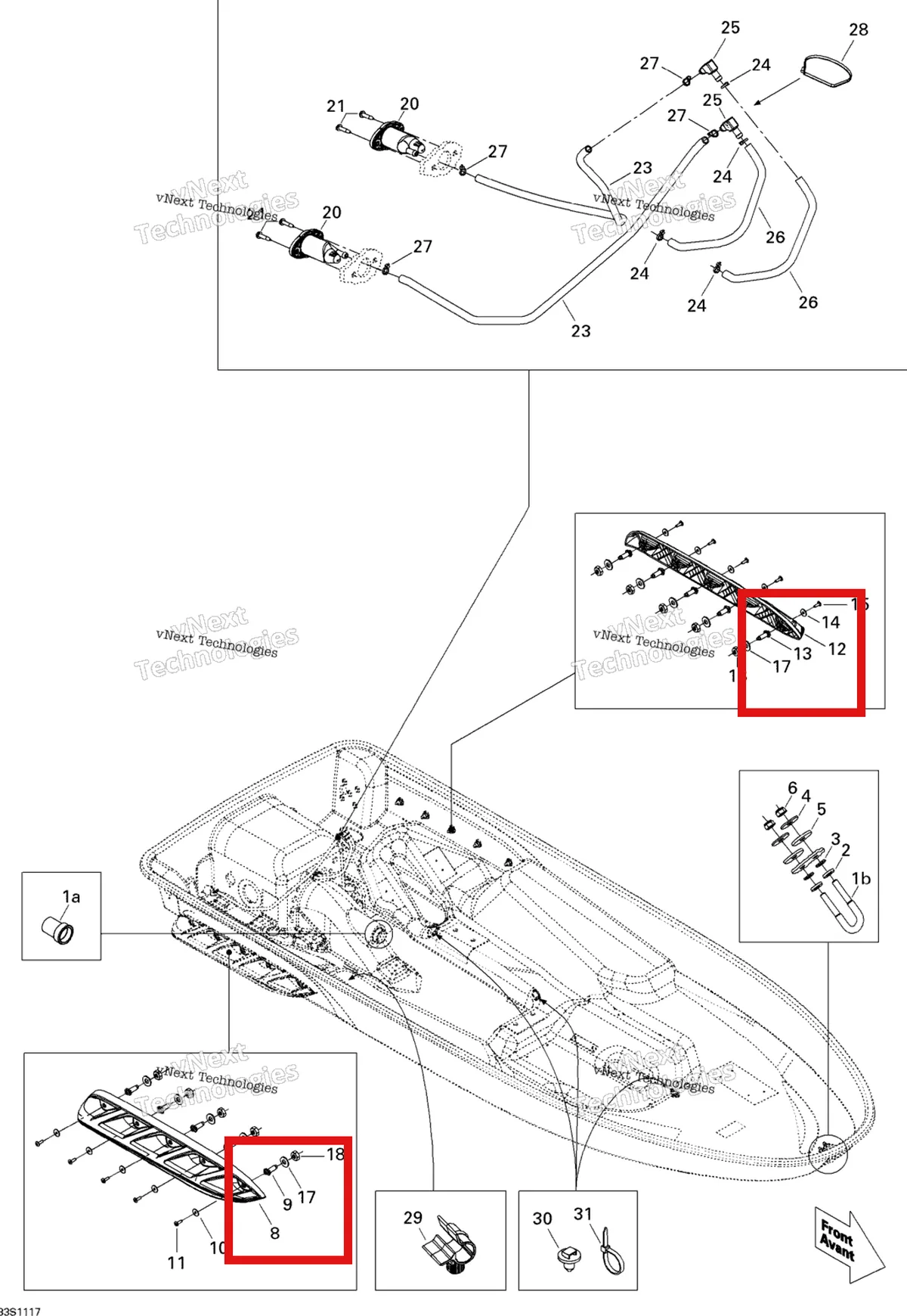 Деталь 292001046 на схеме узла 2011 Sea-Doo GTS Pro 130 Hull