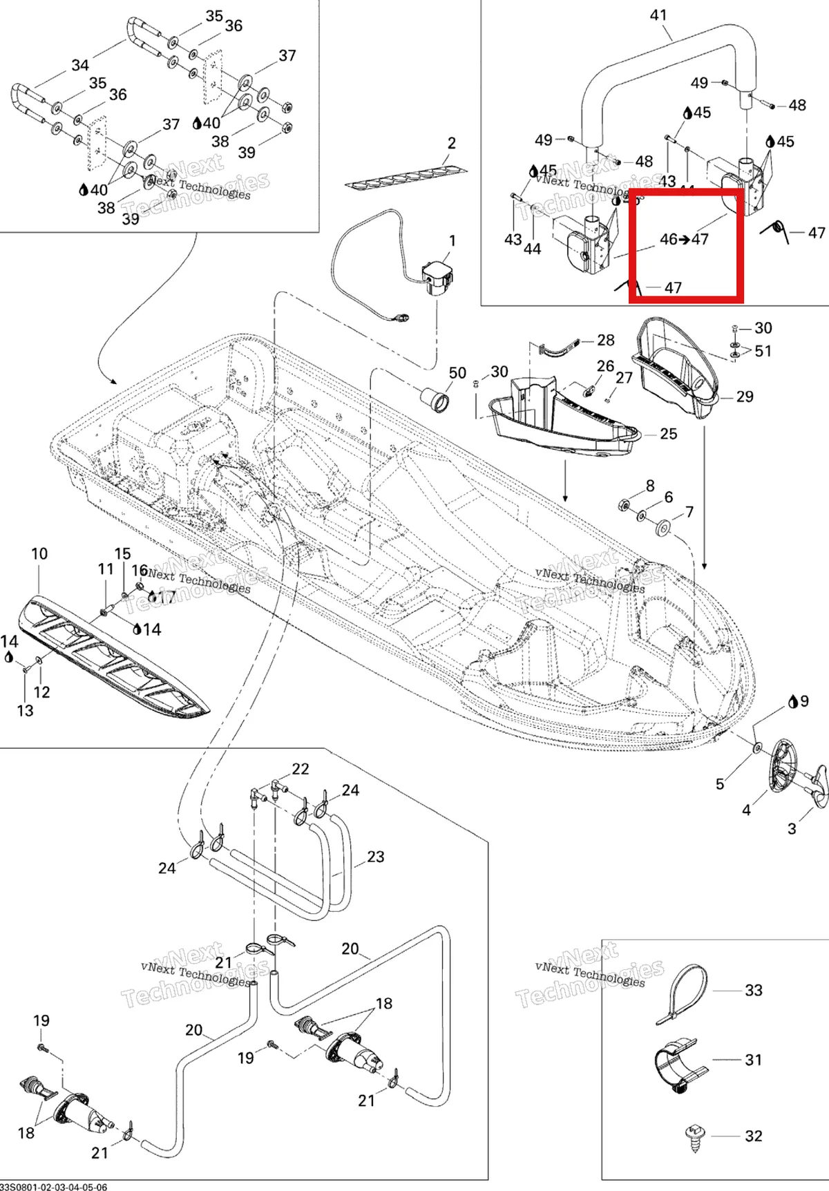 Деталь 292001115 на схеме узла 2008 Sea-Doo WAKE 155 Hull