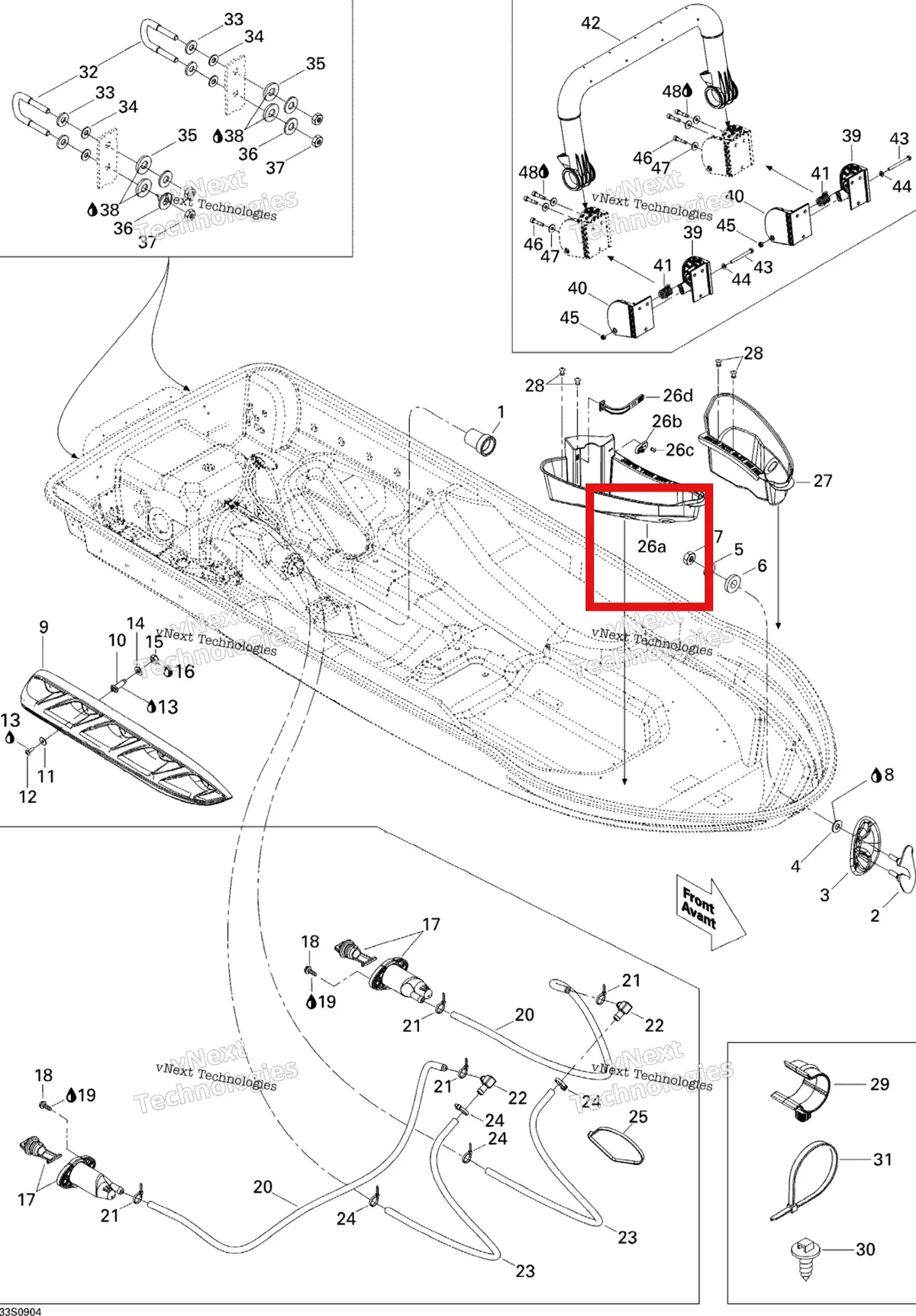 Деталь 292001158 на схеме узла 2009 Sea-Doo RXT 215 Hull