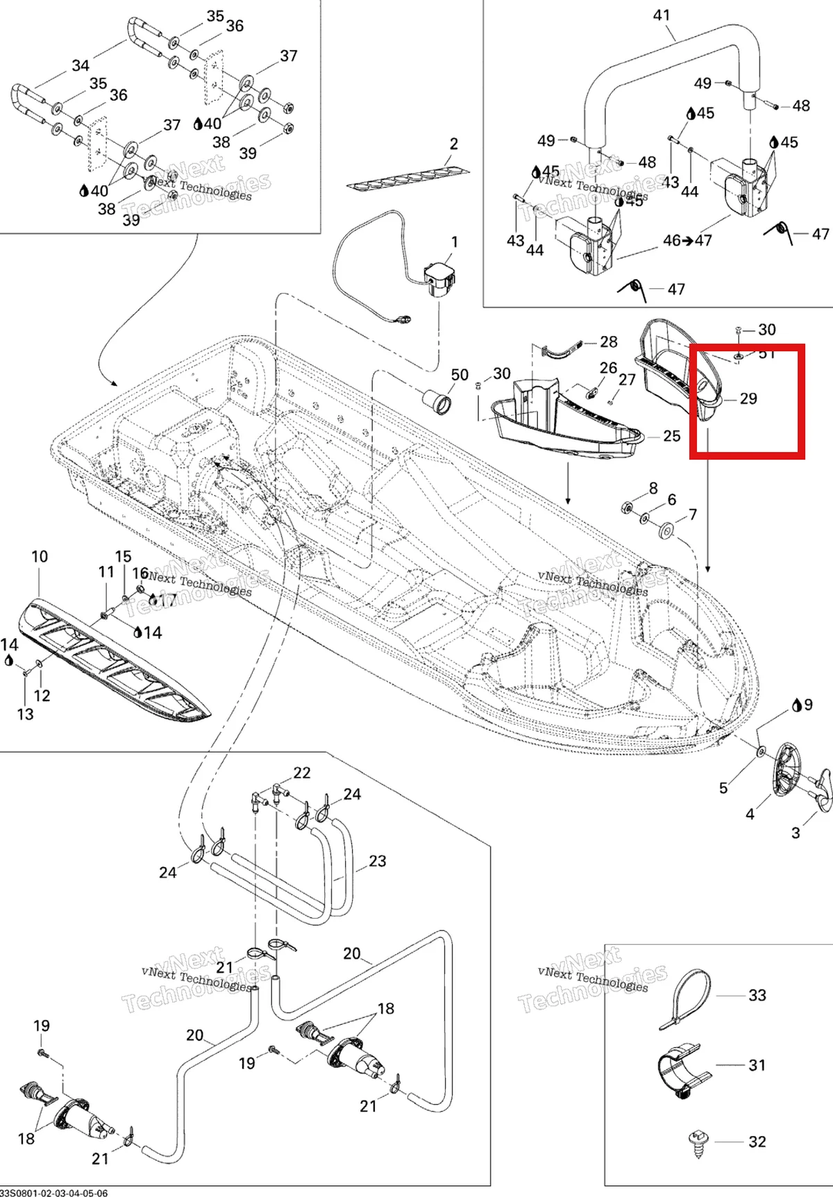 Деталь 292001159 на схеме узла 2008 Sea-Doo WAKE 155 Hull
