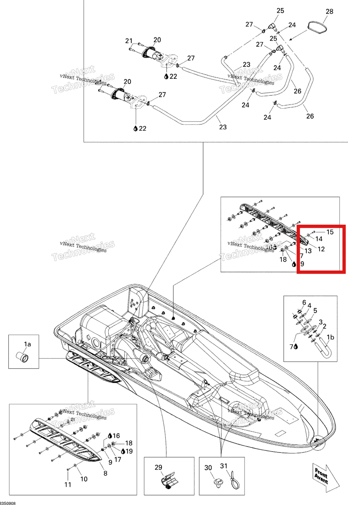 Деталь 292001175 на схеме узла 2009 Sea-Doo GTI 130 Rental Hull