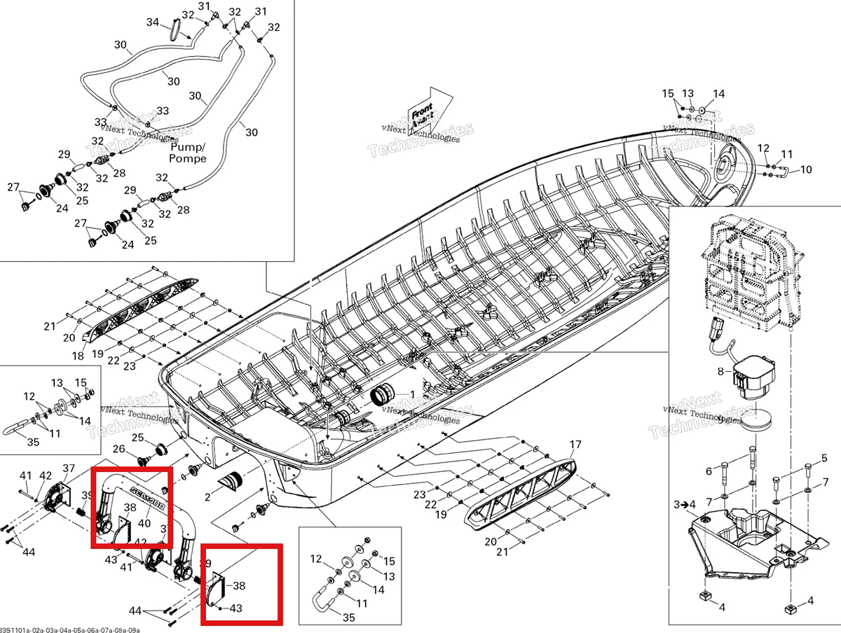 Деталь 292001202 (Опора B Sea-Doo GTX 215 (2012) (292001202)) на схеме узла , (17CS) Hull 1