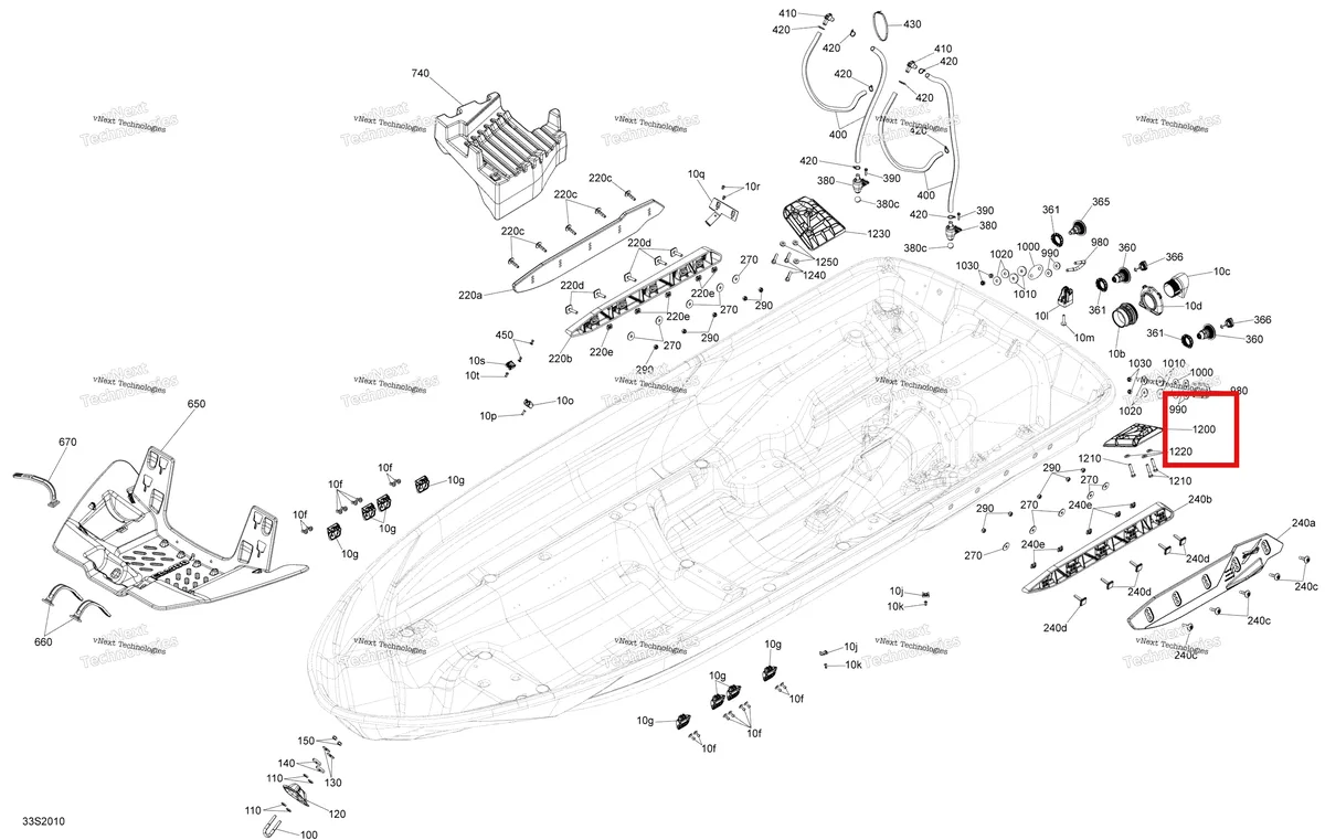 Деталь 292001430 (Облицовка Tab левый Sea-Doo RXP (2016) (292001430)) на схеме узла 2020 Sea-Doo RXP 300 Hull