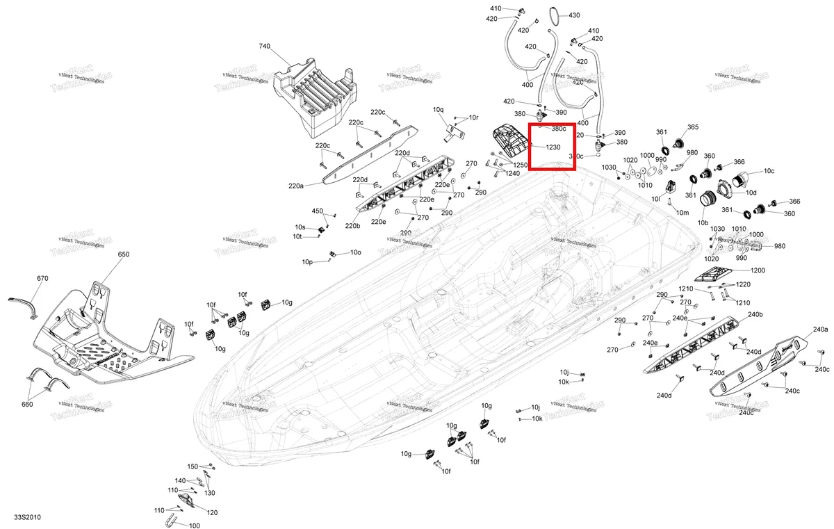 Деталь 292001431 на схеме узла 2020 Sea-Doo RXP 300 Hull