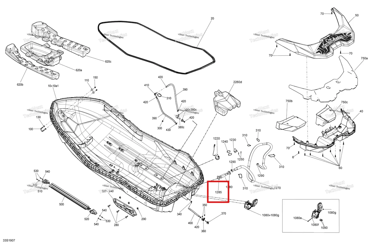 Схема применяемости: Прокладка Package Trixx Sea-Doo Spark 900 HO ACE (2018) (292001486)
