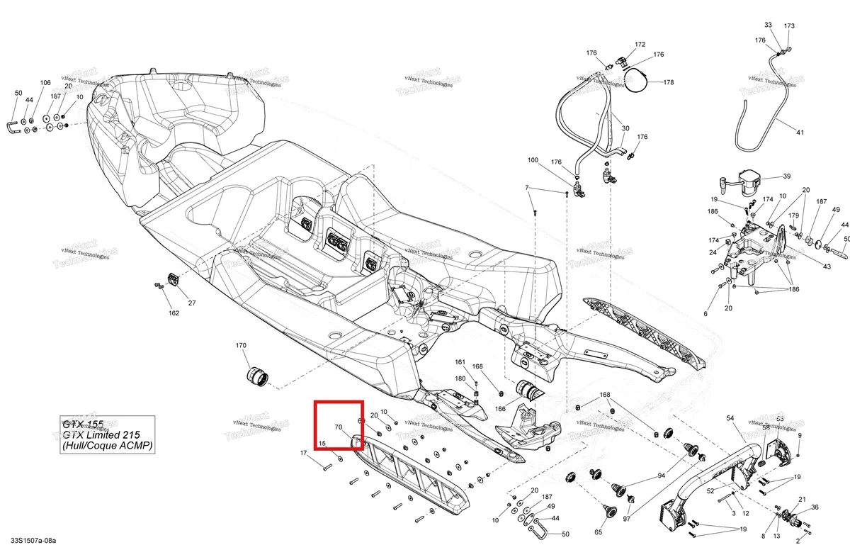 Деталь 292001513 на схеме узла 2015 Sea-Doo GTX LTD 215 Hull Acmp