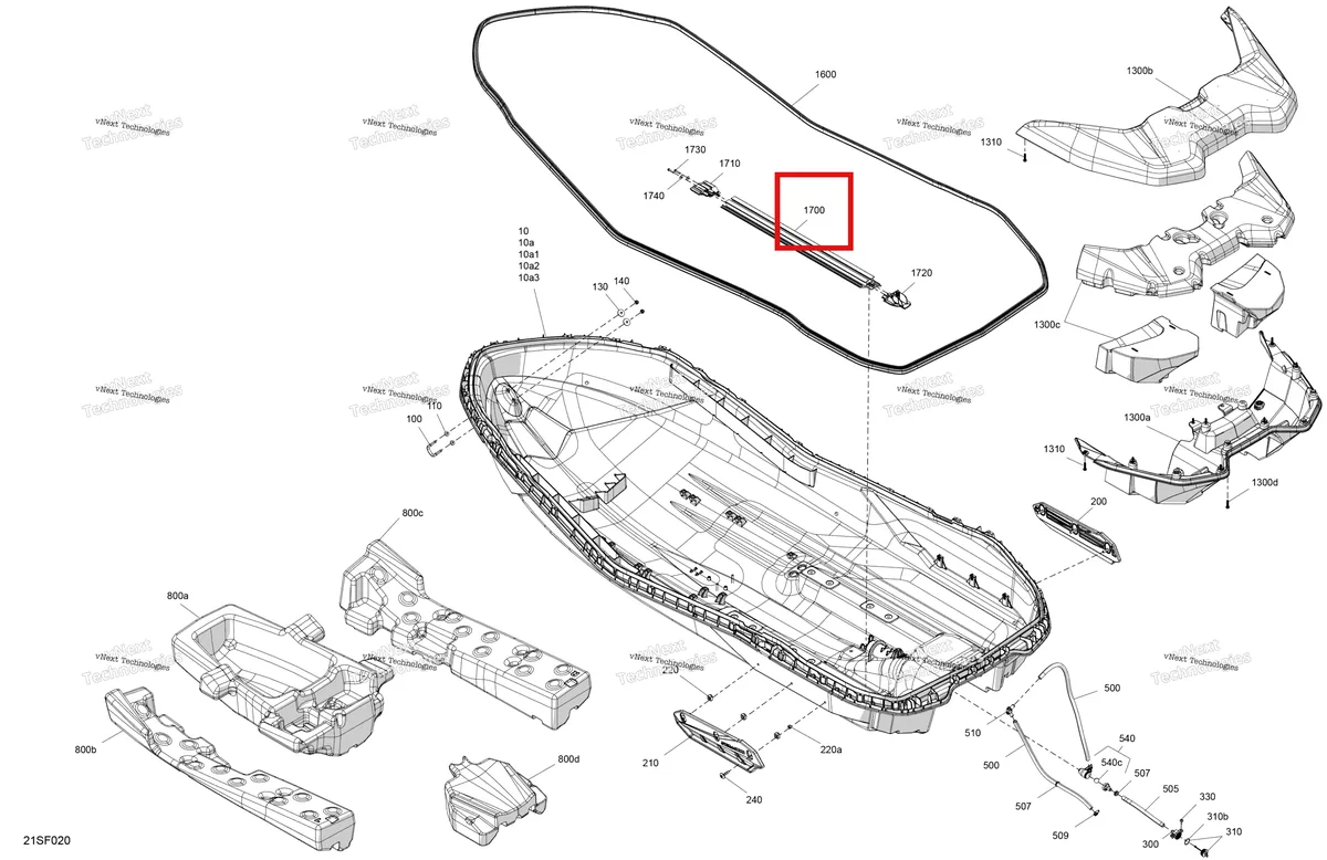 Схема применяемости: Hull усилитель Sea-Doo Spark 900 ACE (2018) (292001549)