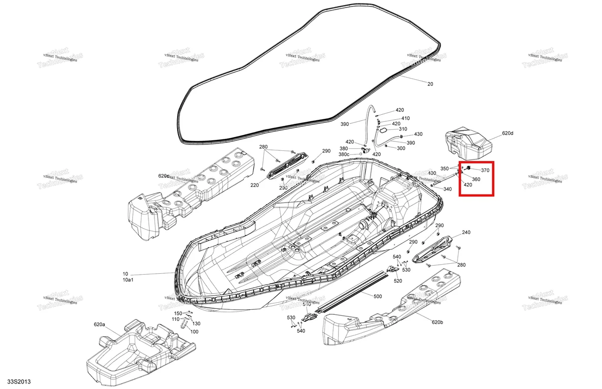 Схема применяемости: Neck слив Sea-Doo Spark (2016) (292001552)