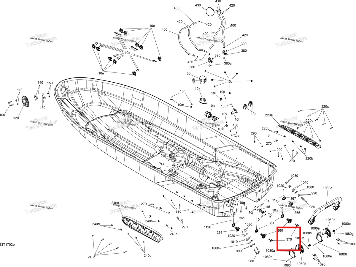 Схема применяемости: Заглушка в сборе Sea-Doo RXP (2016) (292001583)