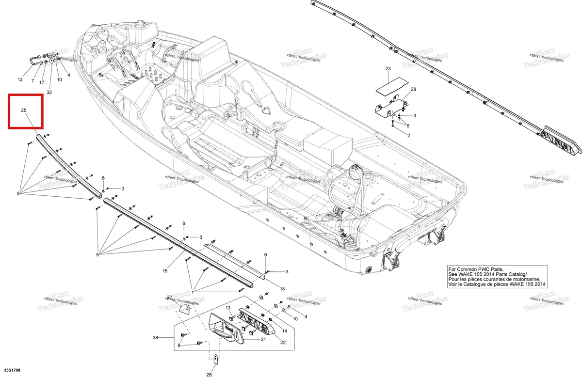 Деталь 292001775 на схеме узла 2018 Sea-Doo SAR 155 Hull