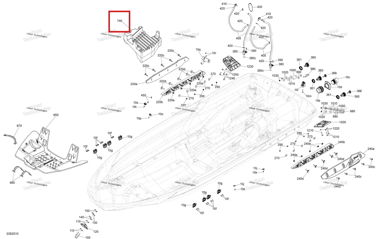 Деталь 292001840 (Радиатор поплавок Sea-Doo RXP 300 (2018) (292001840)) на схеме узла 2020 Sea-Doo RXP 300 Hull
