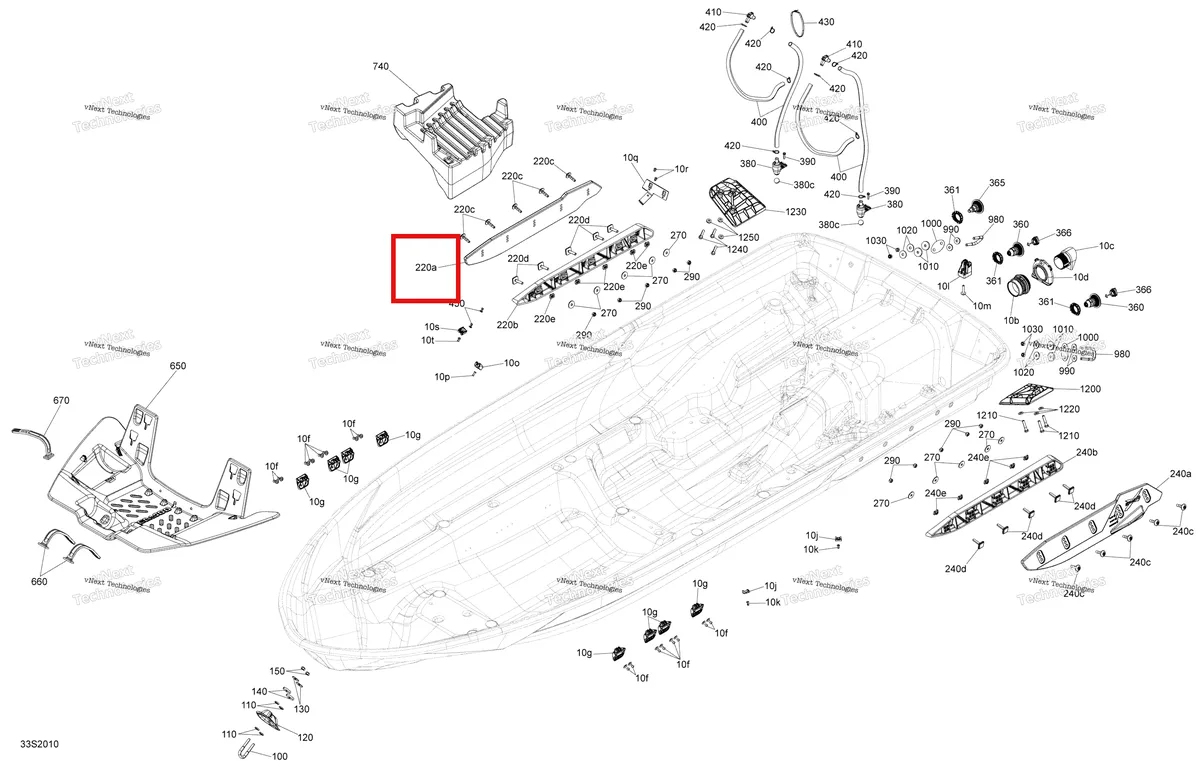 Деталь 292001871 (Правый Sponson Sea-Doo RXP (2016) (292001871)) на схеме узла 2020 Sea-Doo RXP 300 Hull