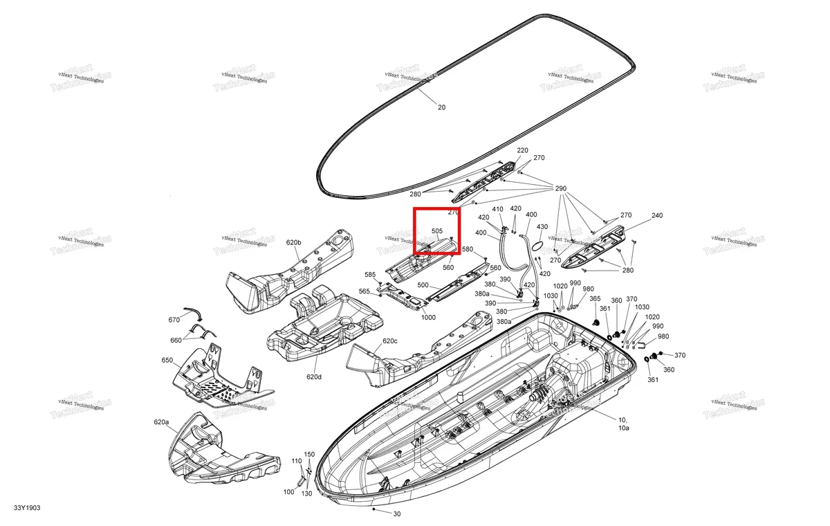 Деталь 292001944 на схеме узла 2019 Sea-Doo GTI 155 Hull