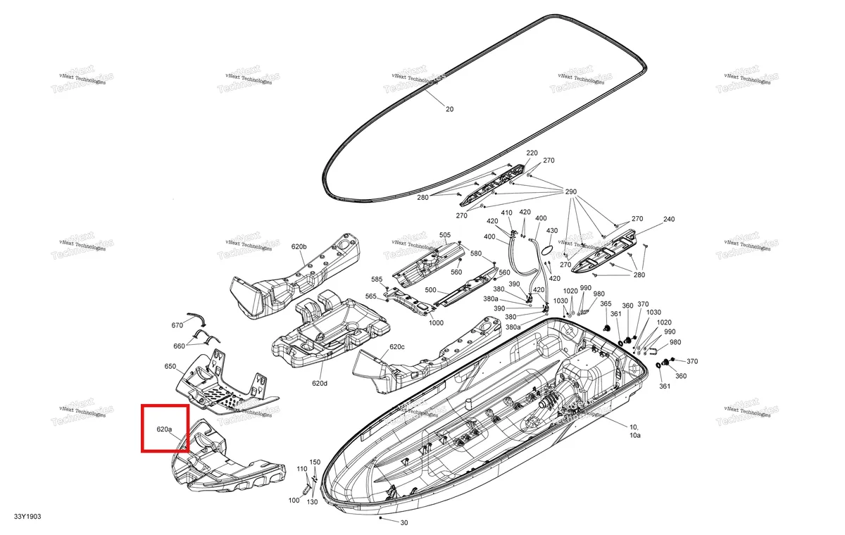 Деталь 292001947 на схеме узла 2019 Sea-Doo GTI 155 Hull