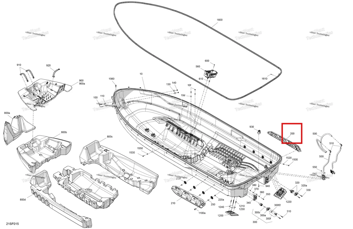 Деталь 292001953 на схеме узла 2026 Sea-Doo GTI - 170 - SE - 30TF - Teal Blue Metalic Body - Hull
