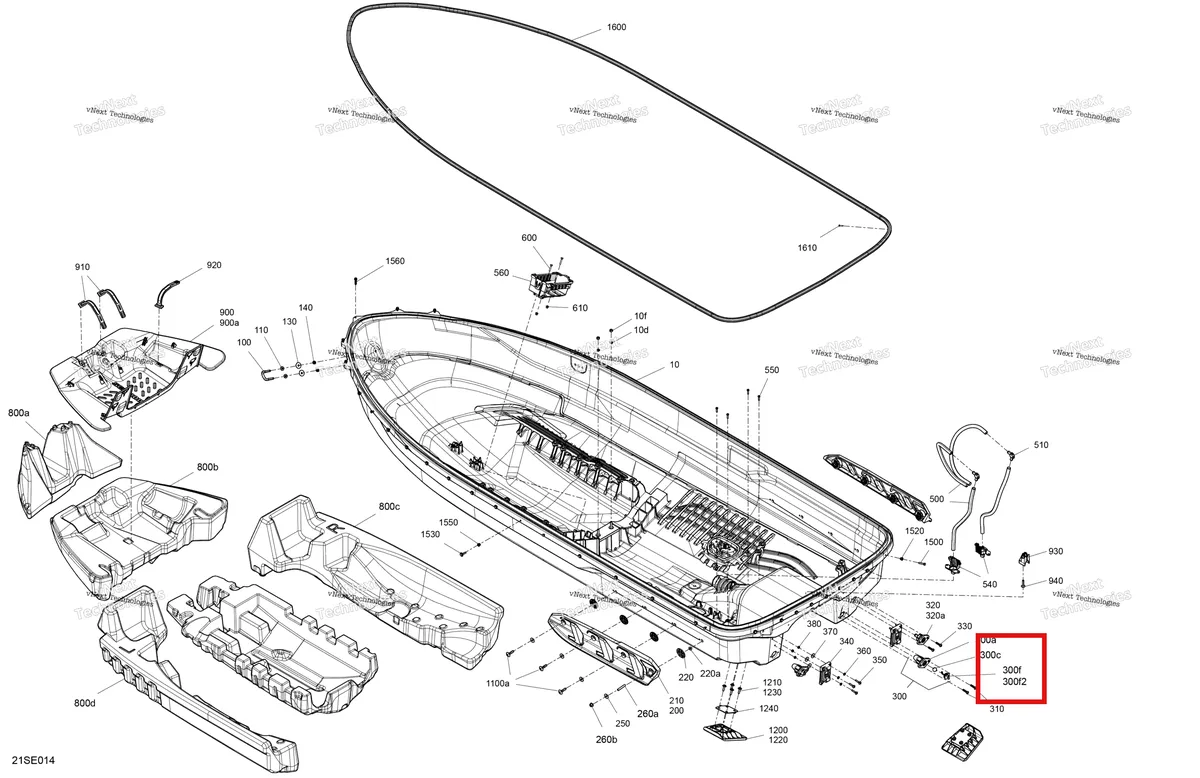 Деталь 292002022 на схеме узла 2025 Sea-Doo GTI - 130 - STD - 38SC - Bright White Body - Hull