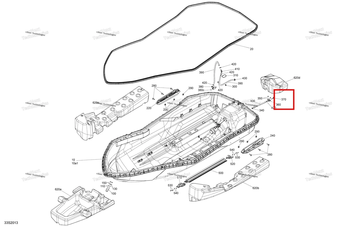 Деталь 292002024 на схеме узла 2020 Sea-Doo SPARK 900 ACE Hull