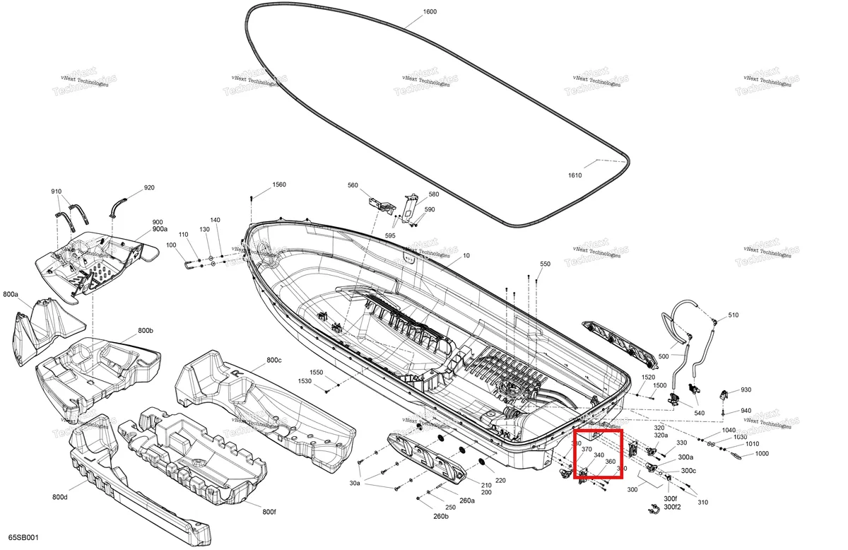 Деталь 292002113 (Ladder крепление Sea-Doo GTX 300 (2020) (292002113)) на схеме узла 2022 Sea-Doo GTI 90 Body - Hull