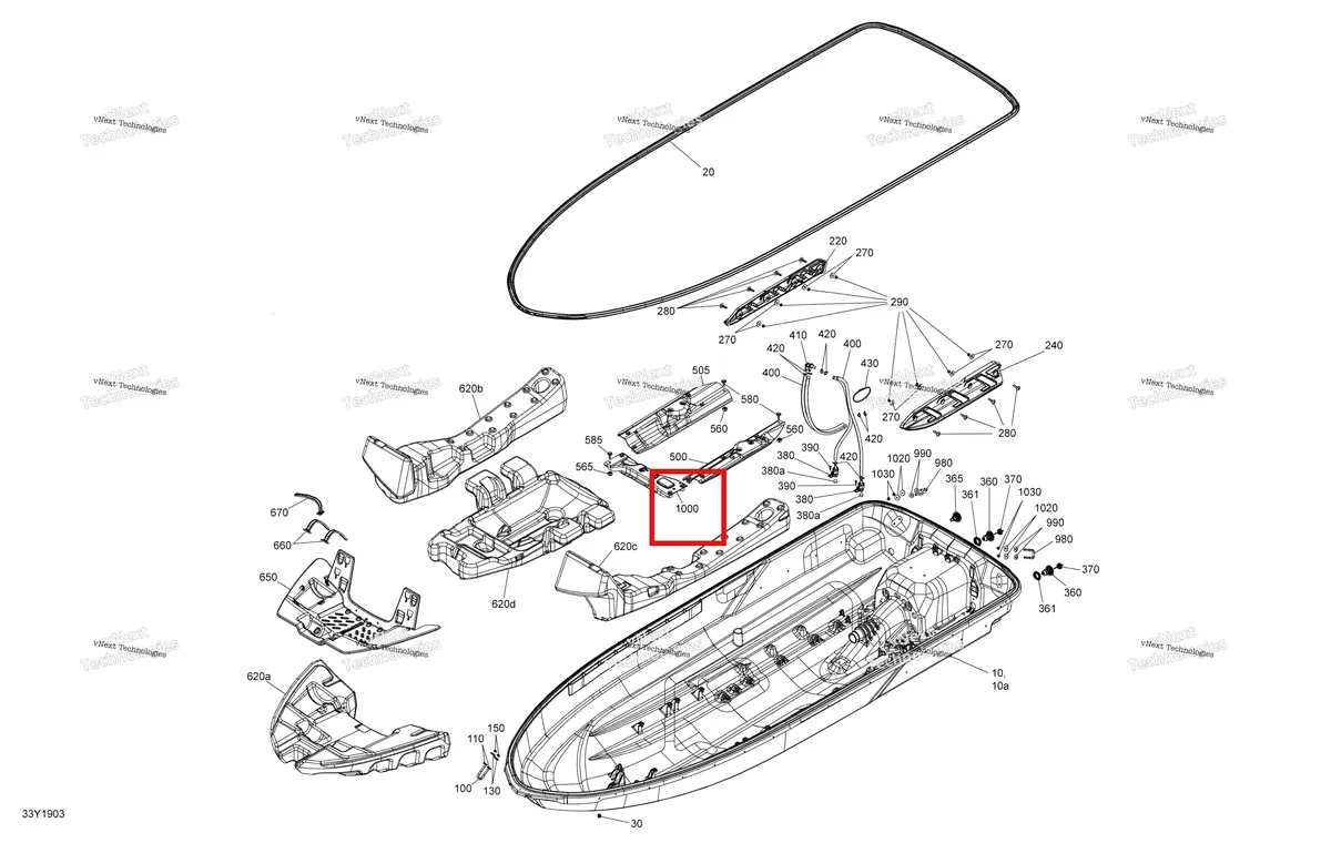 Деталь 292002123 на схеме узла 2019 Sea-Doo GTI 155 Hull