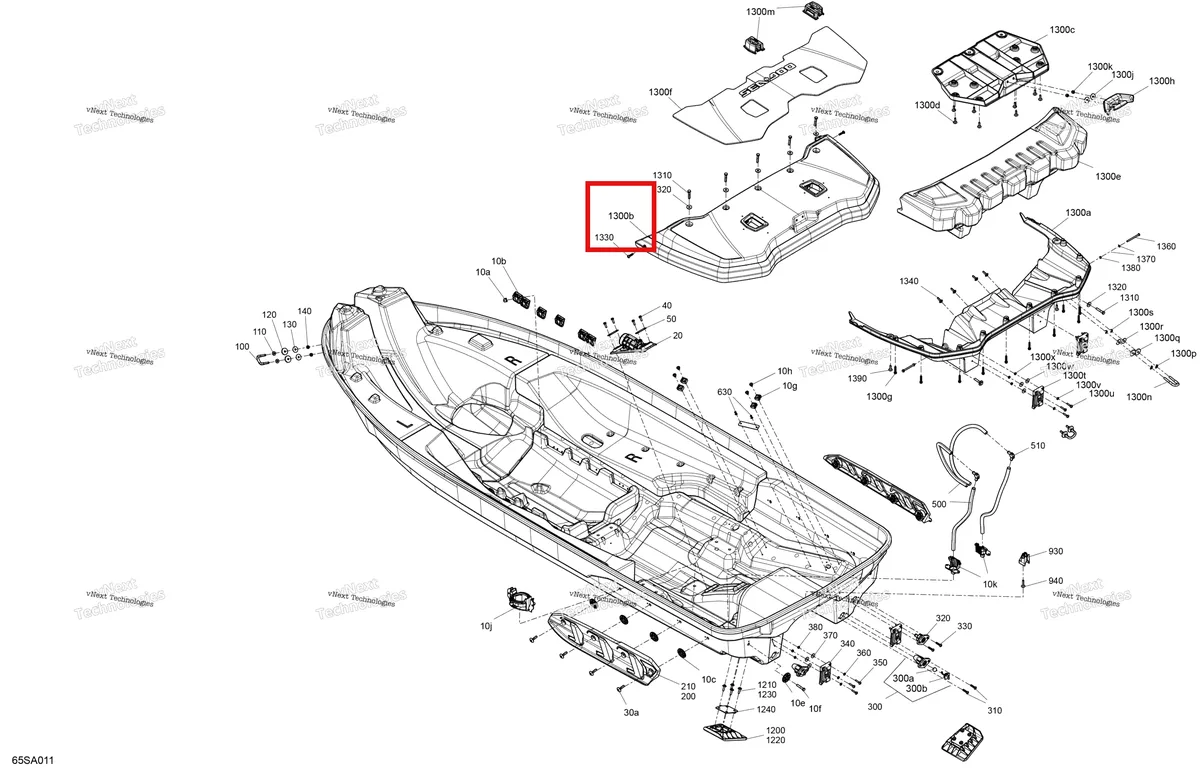Деталь 292002139 на схеме узла 2021 Sea-Doo FISH PRO 170 Body - Hull