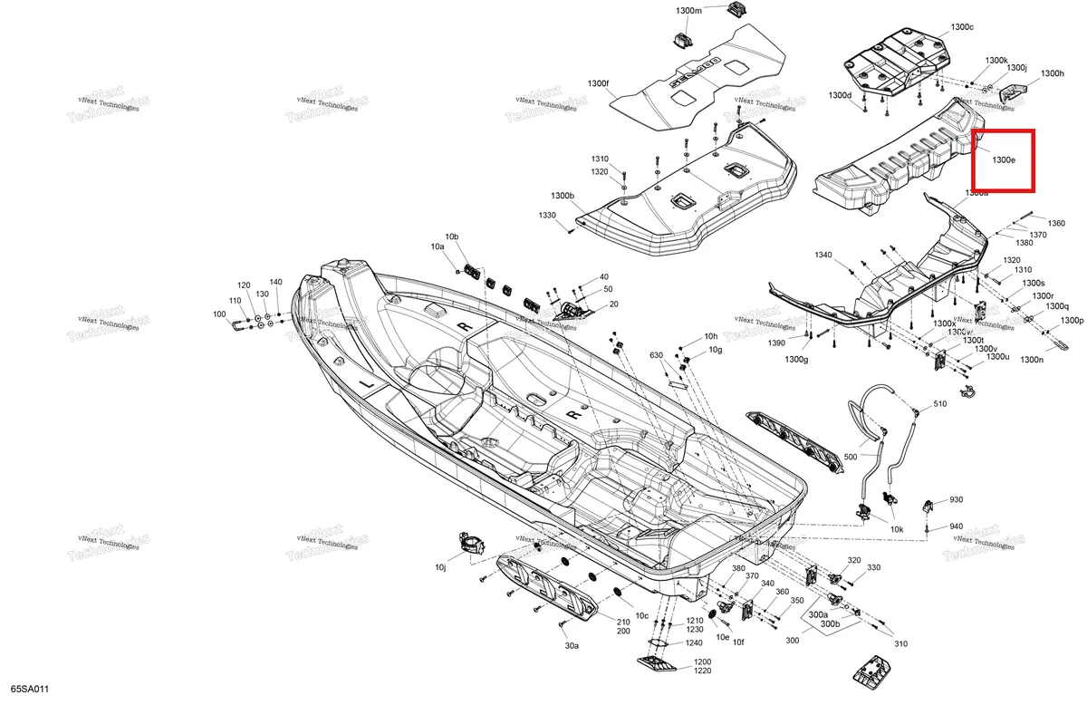 Деталь 292002142 на схеме узла 2021 Sea-Doo FISH PRO 170 Body - Hull