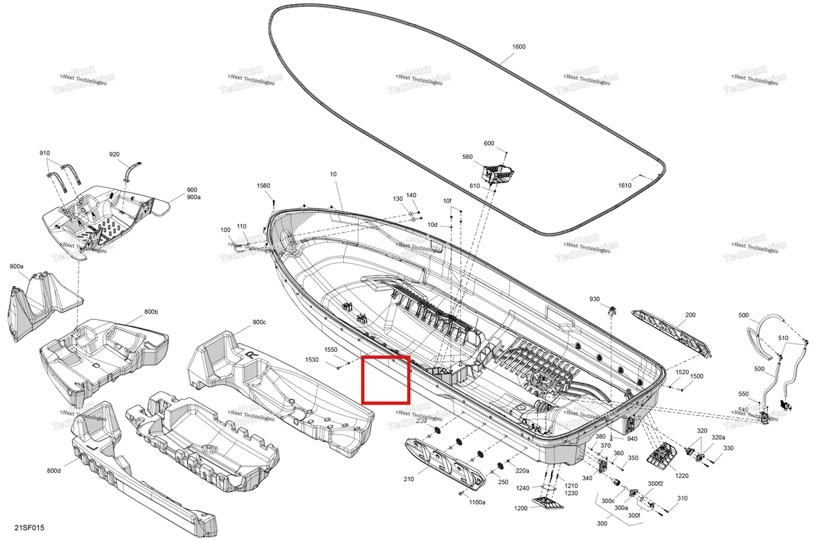 Деталь 292002397 (Панель Sea-Doo RXP 300 (2020) (292002397)) на схеме узла 2026 Sea-Doo GTI - 130 - STD - 38TB - Bright White Body - Hull