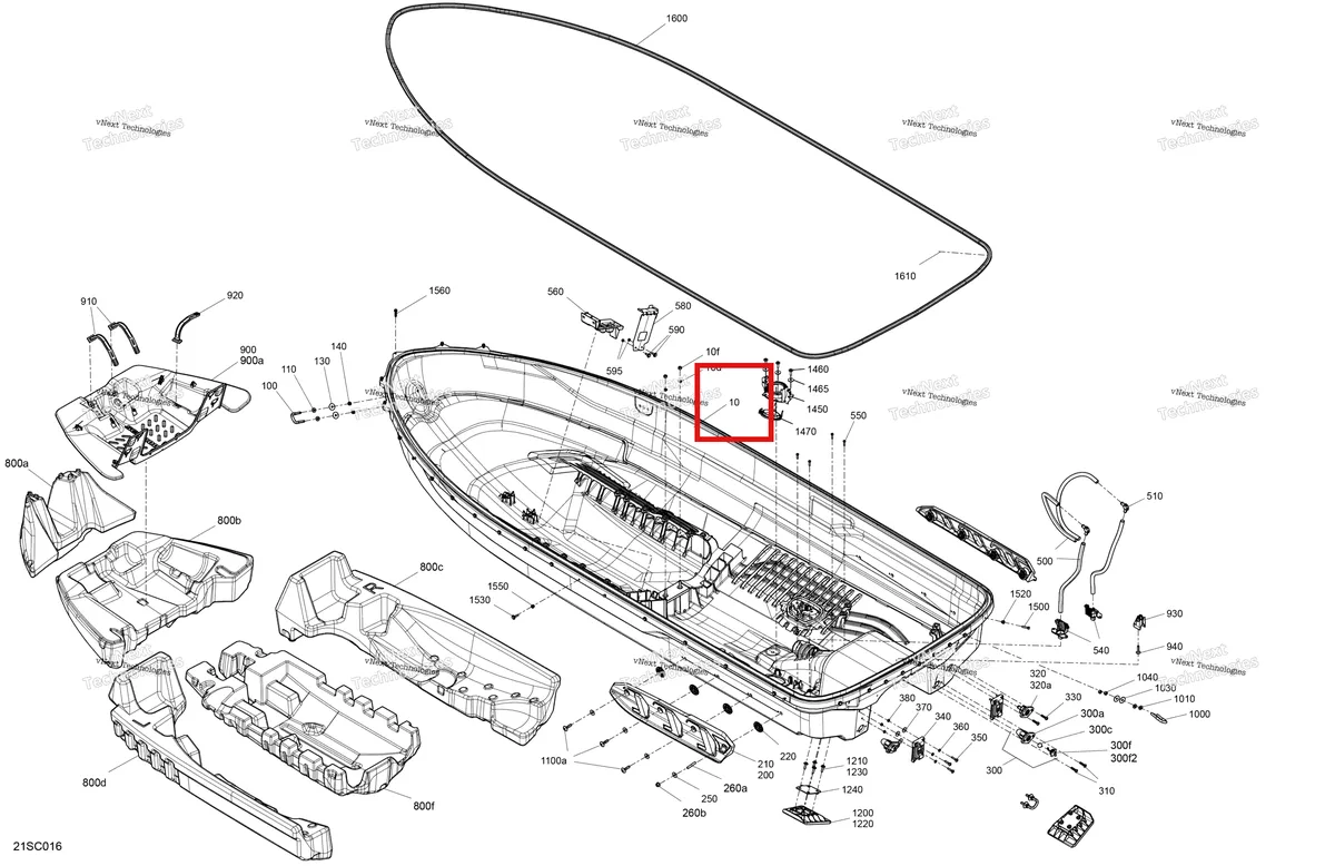 Деталь 292002587 на схеме узла 2023 Sea-Doo FISH PRO SCOUT 130 Body - Hull