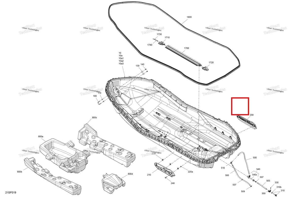 Схема применяемости: Hull включает 10 to 10 a Sea-Doo Spark 900 ACE Base (2026) (292002590)