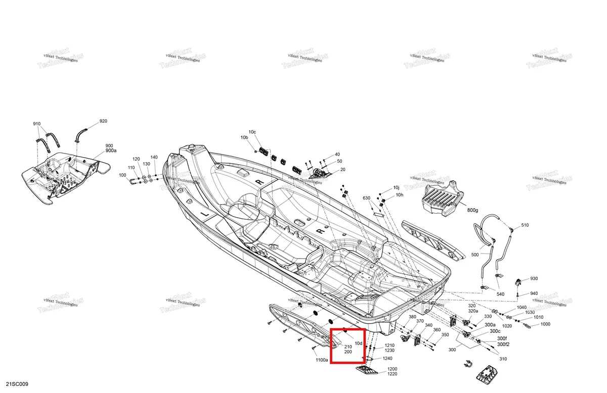 Деталь 292002620 на схеме узла 2023 Sea-Doo RXP X 300 SPECIAL SERIES Body - Hull