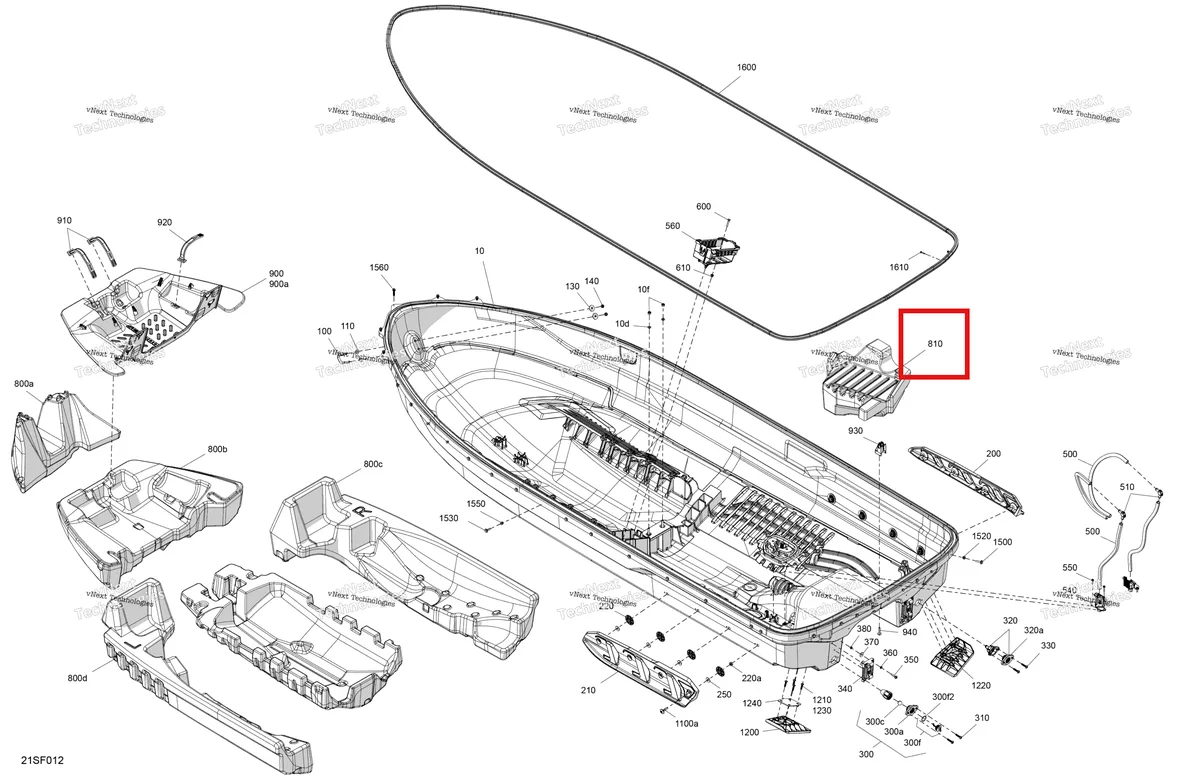 Деталь 292002785 (Поролон опора Sea-Doo GTR 300 X (2026) (292002785)) на схеме узла 2026 Sea-Doo GTR - 300 - X - 24TB - Eclipse Black - Audio Body - Hull