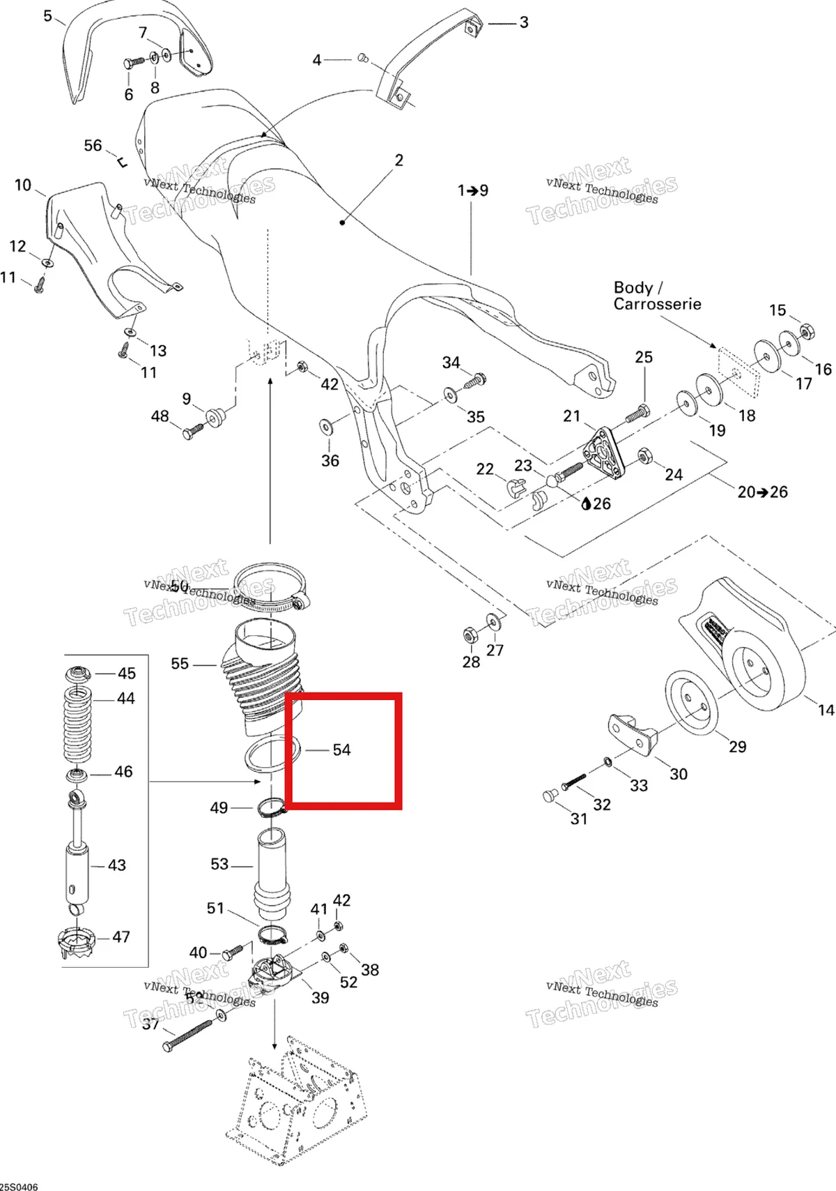 Деталь 293000012 на схеме узла 2004 Sea-Doo XP DI Seat