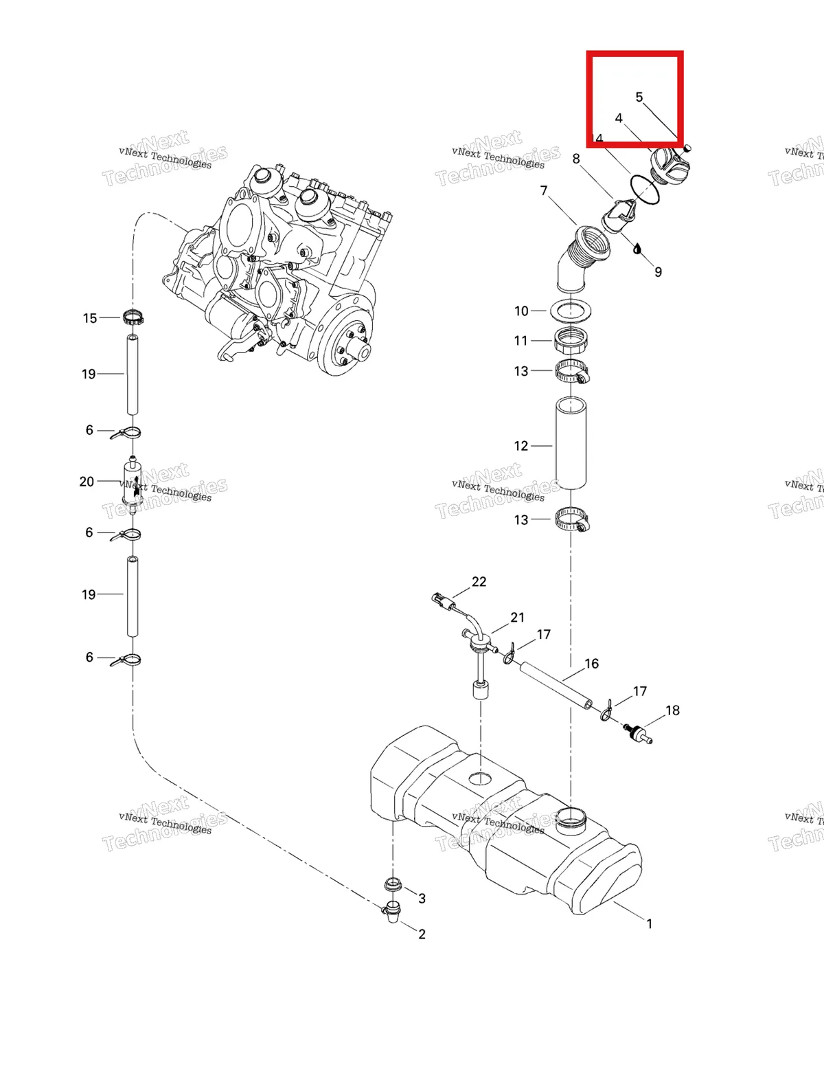 Деталь 293000065 на схеме узла 1998 Sea-Doo GSX Limited 5625 Oil Injection System
