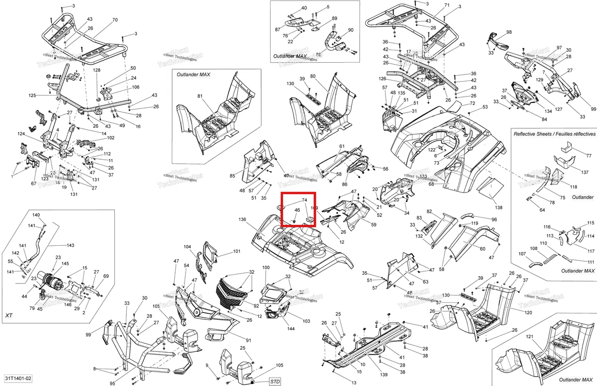 Деталь 293000103 на схеме узла 2014 Can-Am OUTLANDER 400 EFI, STD, XT Body And Accessories