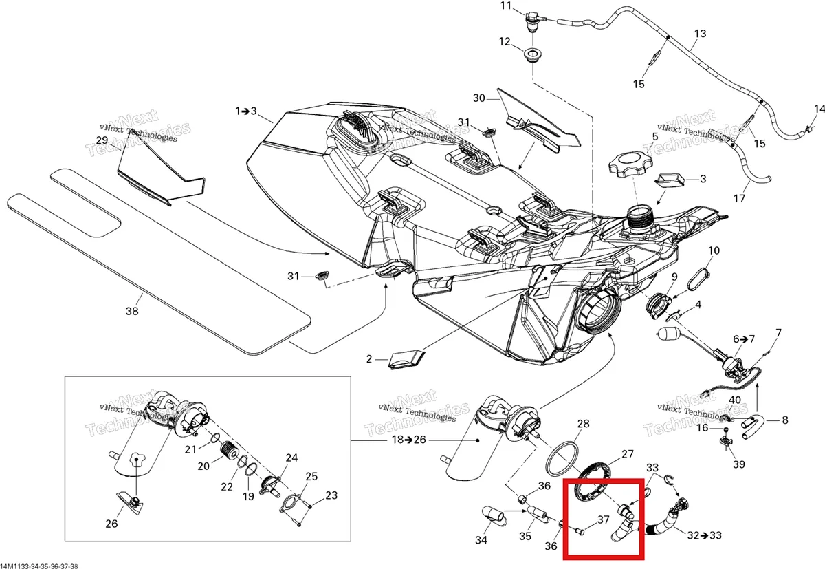 Деталь 293000107 (Деталь Plug, 8 Mm) на схеме узла 2011 Ski-Doo Renegade Sport 600ACE Fuel System